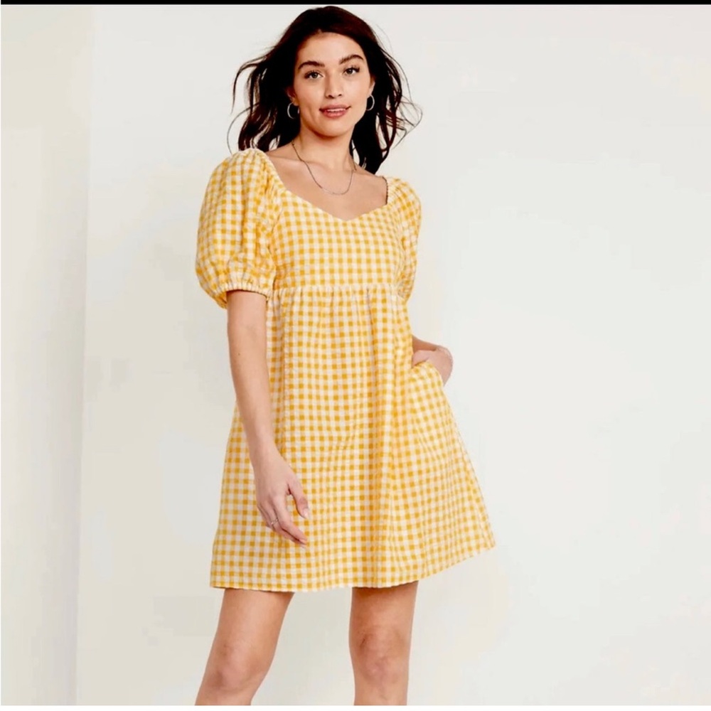 Old Navy Yellow Gingham Dress